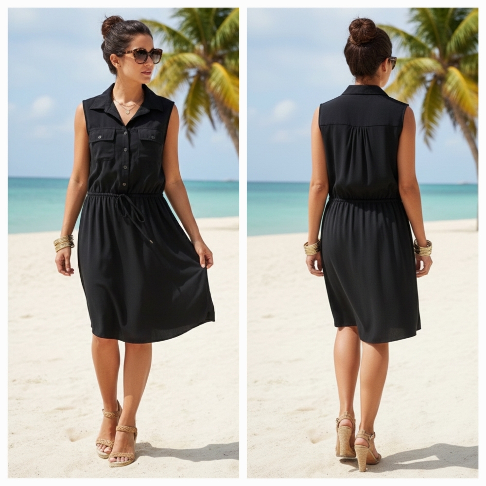 Mario Serrani M Resortwear Vacation Athleisure Hiking Utility Shirt Dress